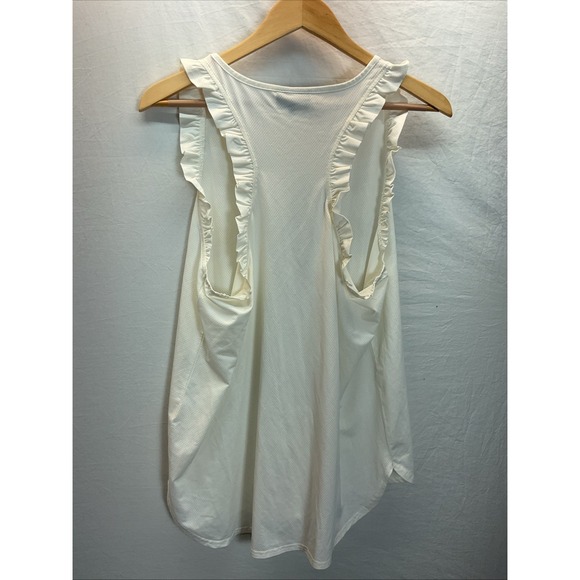 Classic White Ruffle-Neck Button Shirt and Sleeveless Top Set - White - Picture 11 of 16